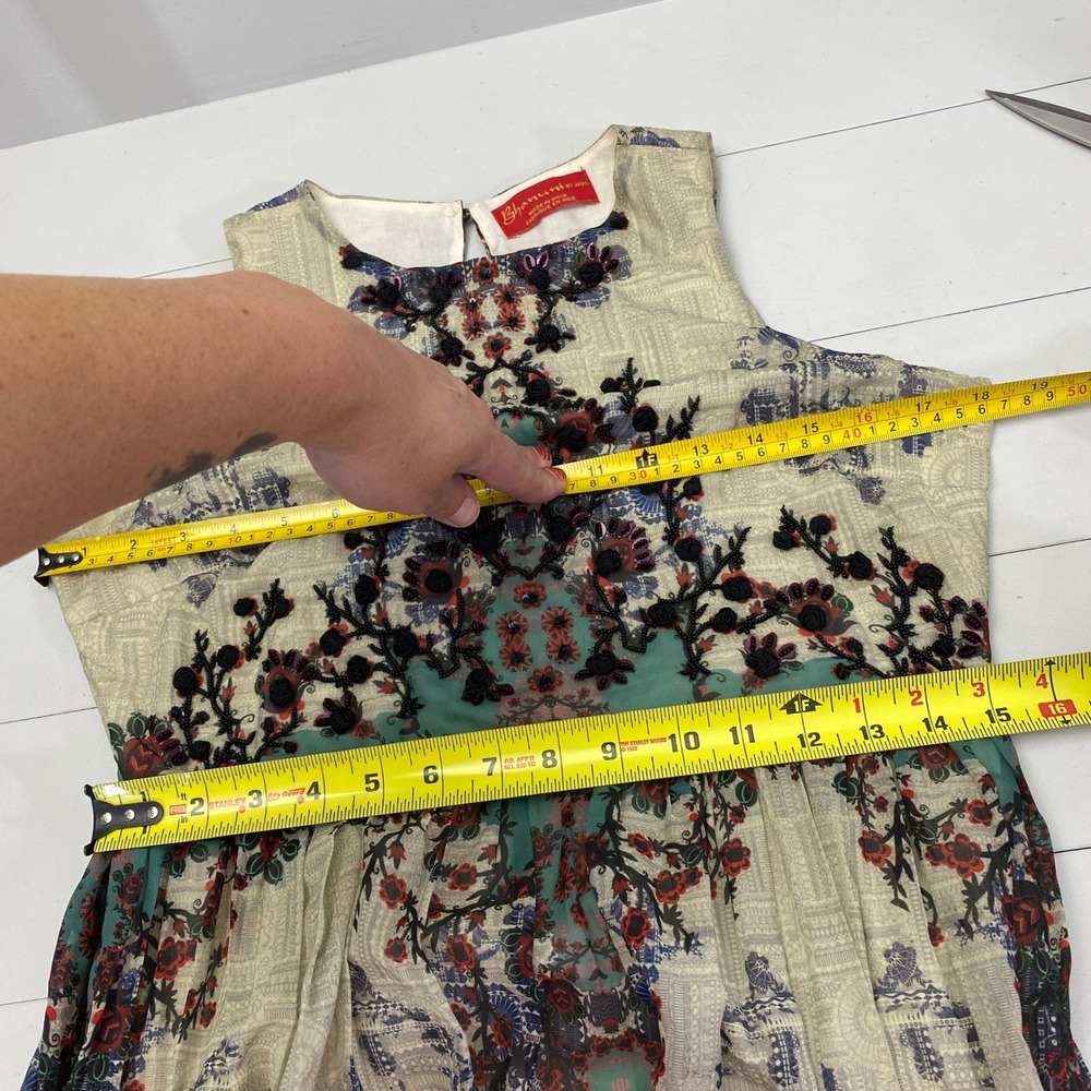 Bhanuni by Jyoti Maxi Dress Womens Small Anthropologie Embellished Boho Floral - Picture 14 of 17